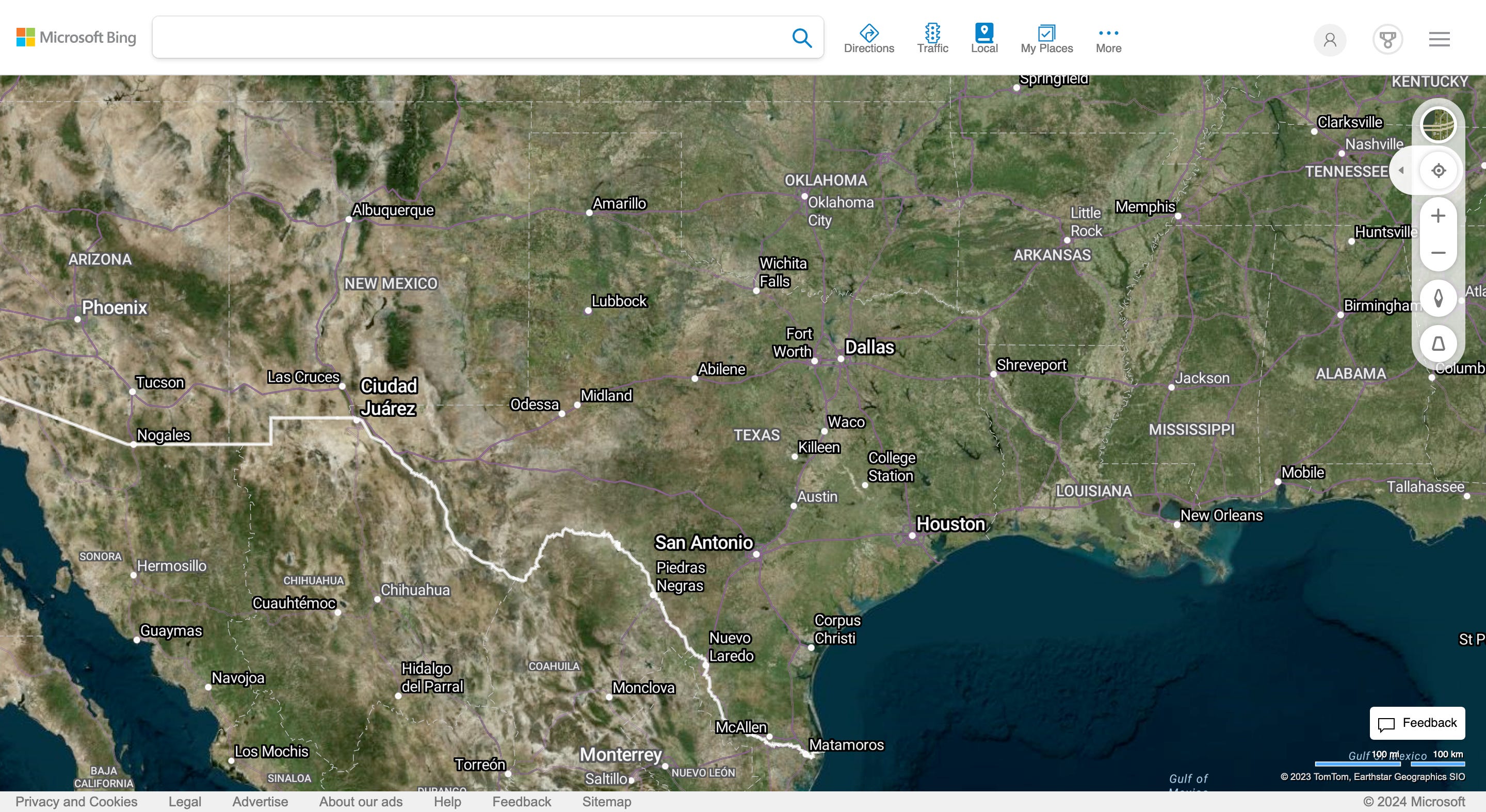 Microsoft Bing satellite map image