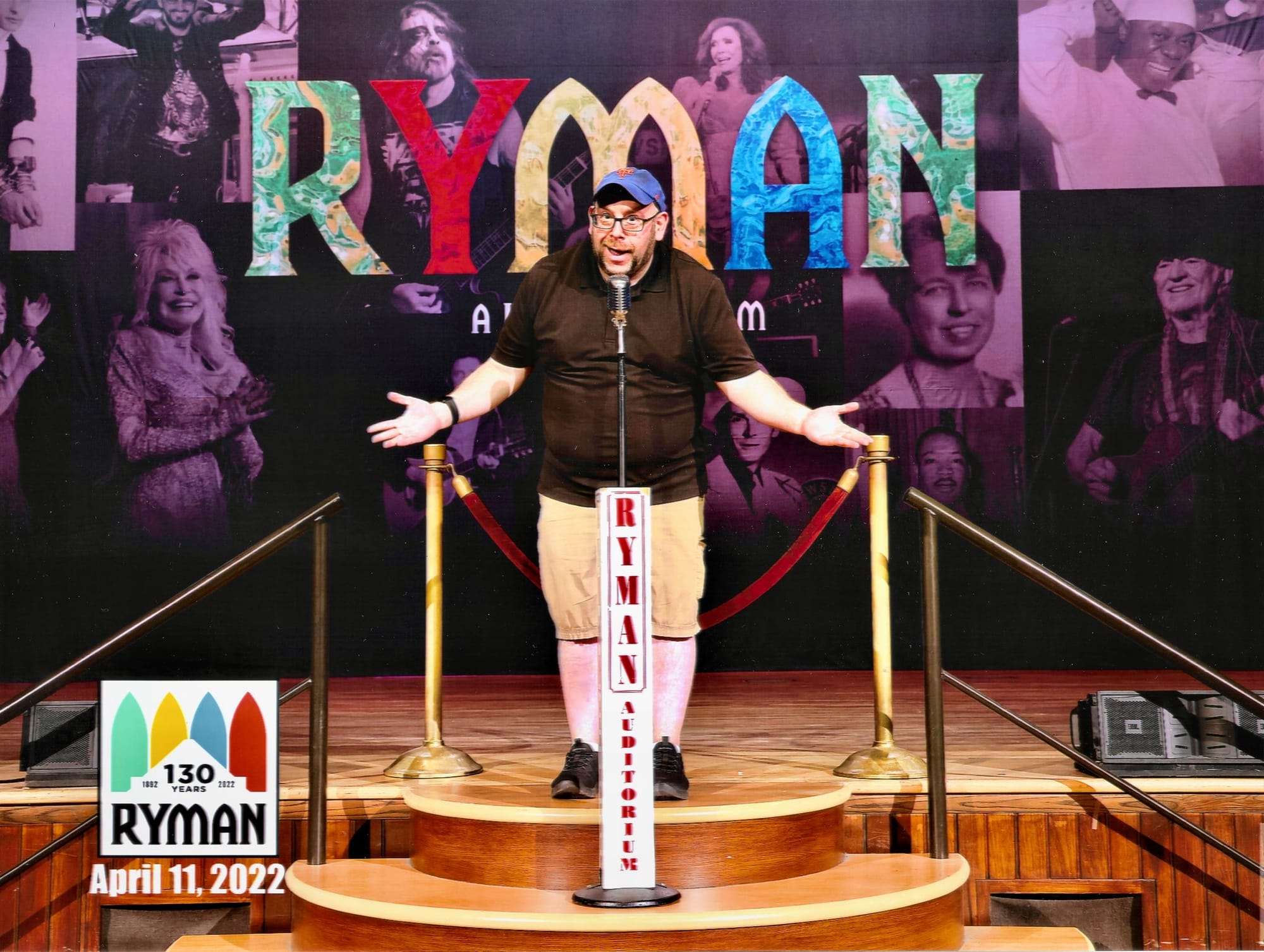 Man standing at Ryman stage