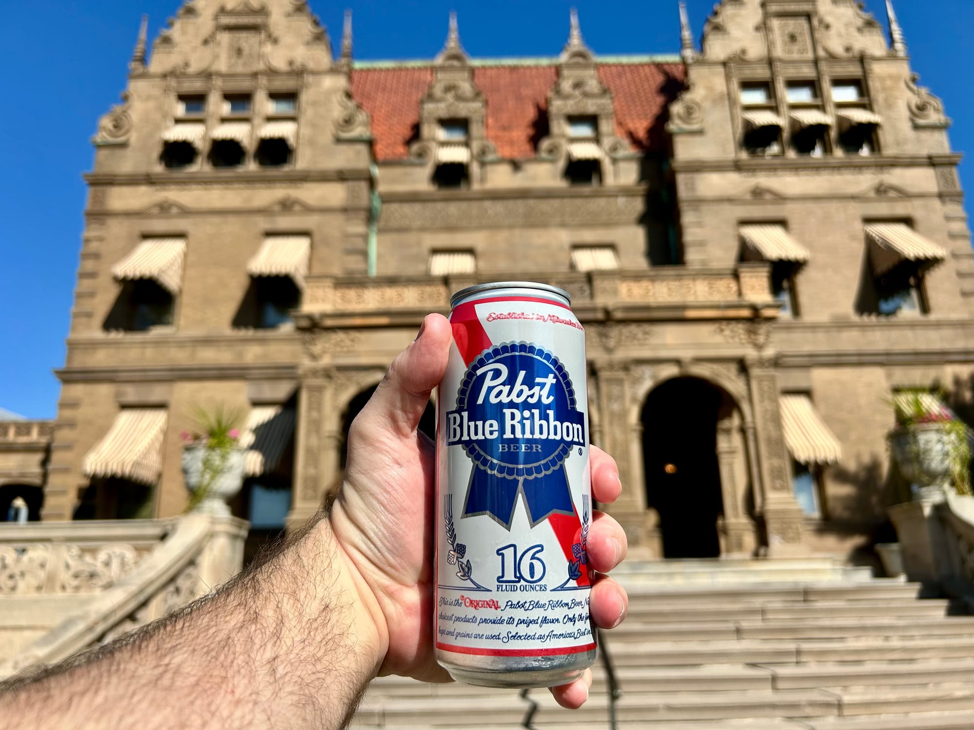 beer, can, hand, arm, building