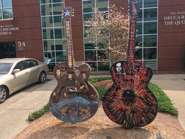 Twin signed guitars