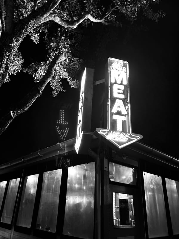 neon sign, black and white